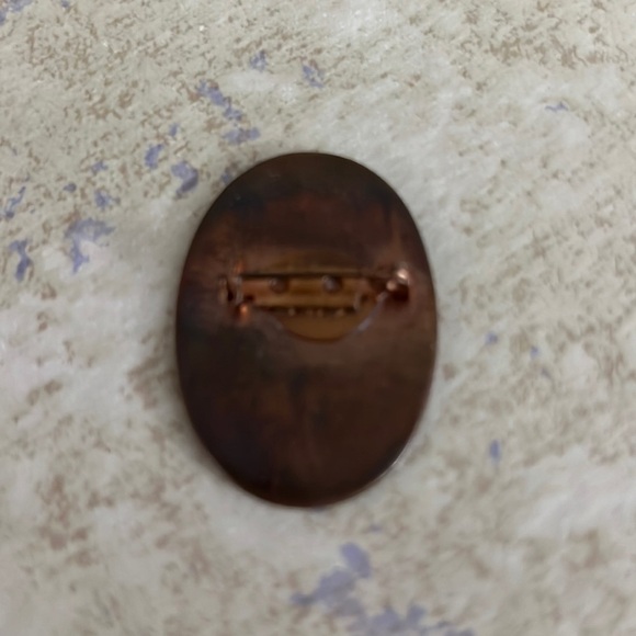 Vintage Enamel on Copper Pin Tree of Life - Picture 2 of 4